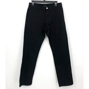 ANWAR CARROTS Men's Wordmark Jeans 34x31 Black Embroidered Front NWT